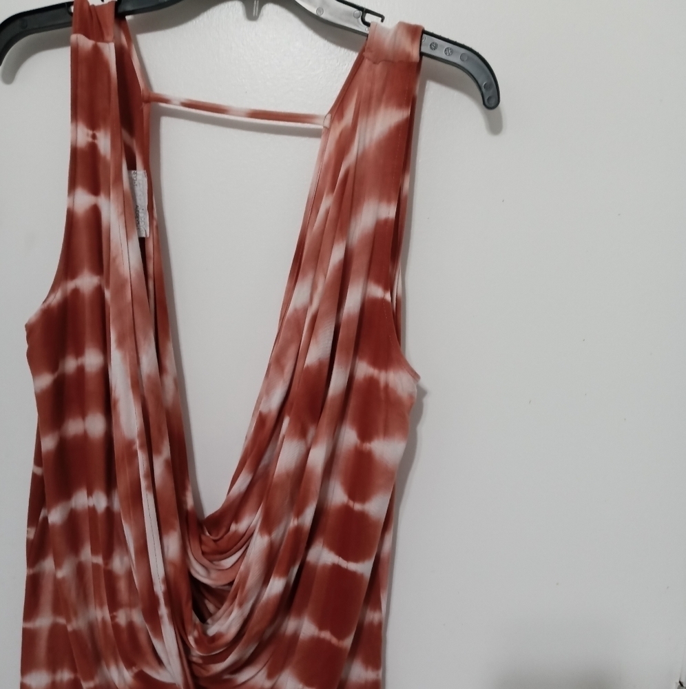 Amanda 3+1 Women's Tie Dye Twisted Waist Open Front and Back Tank Top